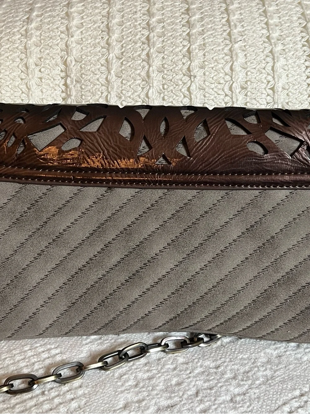 Taupe & Bronze shoulder/clutch bag